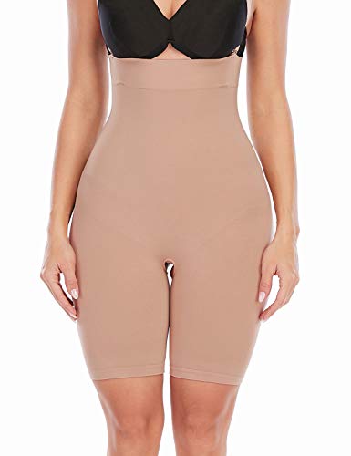 SHAPERX High Waisted Body Shaper Short Invisible Shapewear for Women- Tummy Control Butt Lifter.