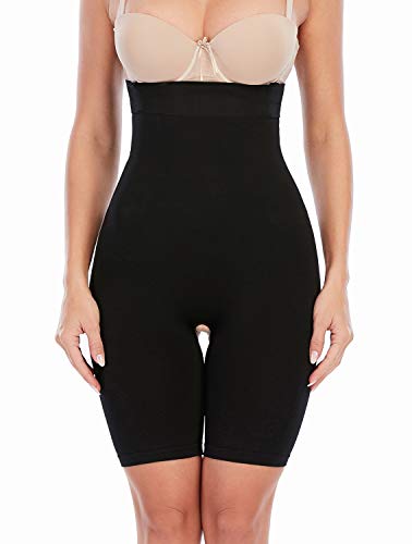 SHAPERX High Waisted Body Shaper Short Invisible Shapewear for Women- Tummy Control Butt Lifter.