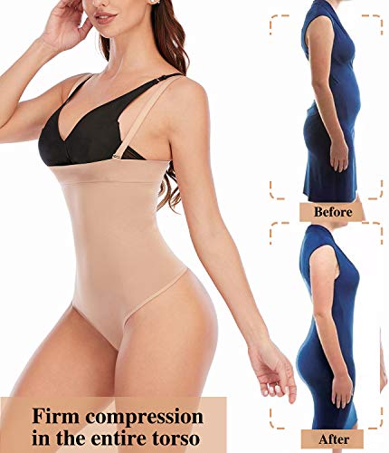 SHAPERX High Waisted Body Shaper Short Invisible Shapewear for Women- Tummy Control Butt Lifter.