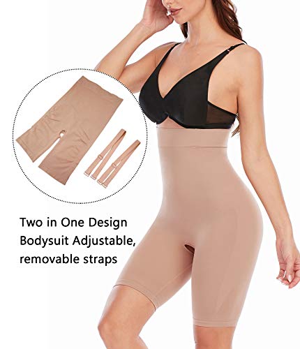 SHAPERX High Waisted Body Shaper Short Invisible Shapewear for Women- Tummy Control Butt Lifter.