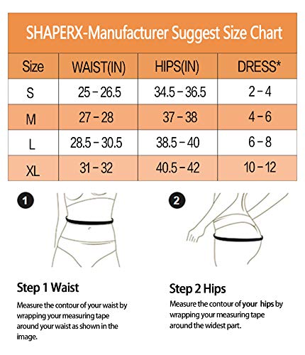 SHAPERX High Waisted Body Shaper Short Invisible Shapewear for Women- Tummy Control Butt Lifter.