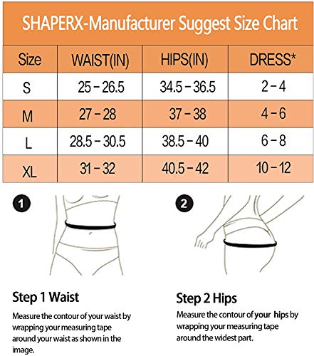 SHAPERX High Waisted Body Shaper Short Invisible Shapewear for Women- Tummy Control Butt Lifter.