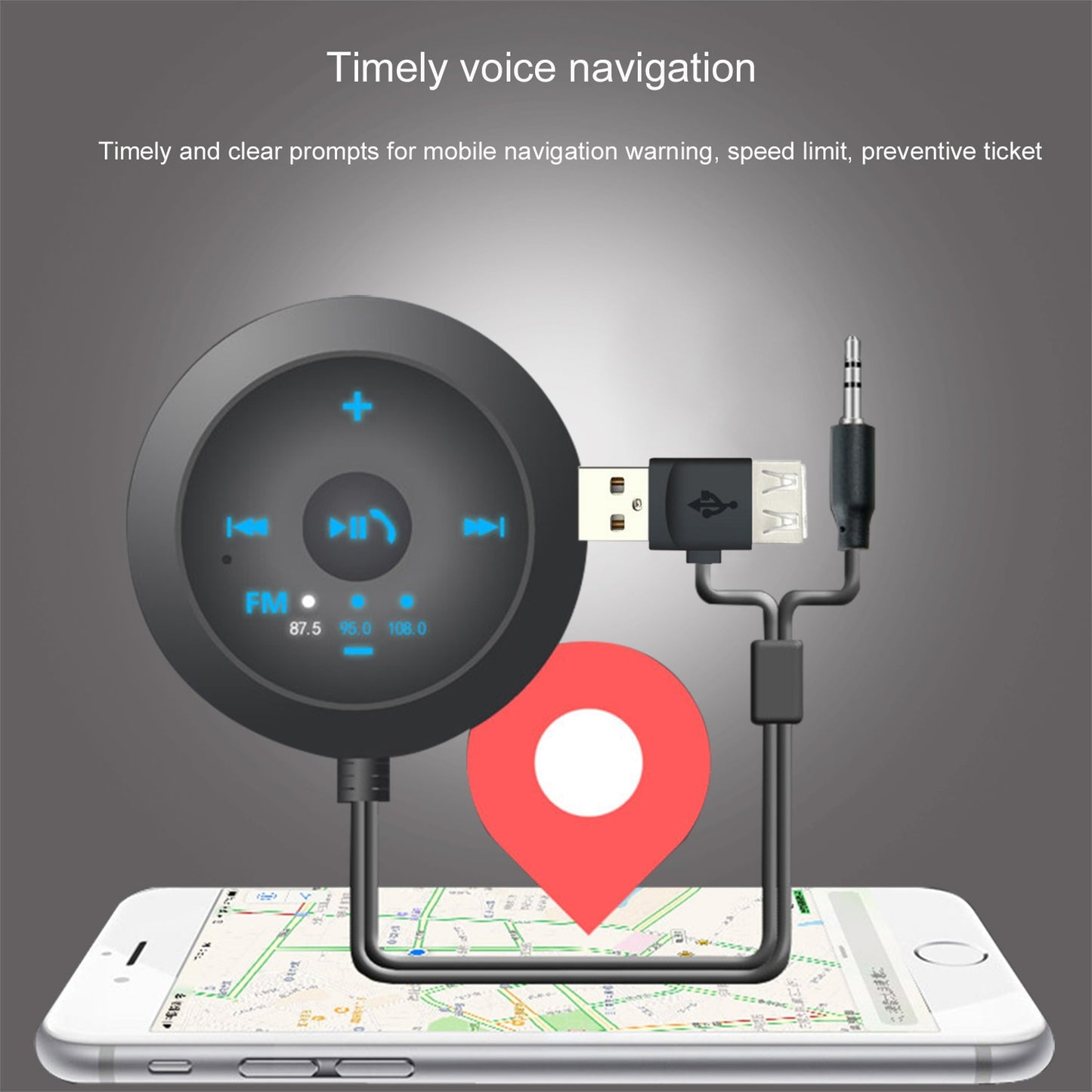 Onever Car 3.5mm Bluetooth Receiver Music Audio Receiver Adapter HD Hands-Free Car Kit A2DP Streaming Kit Support Decode New.