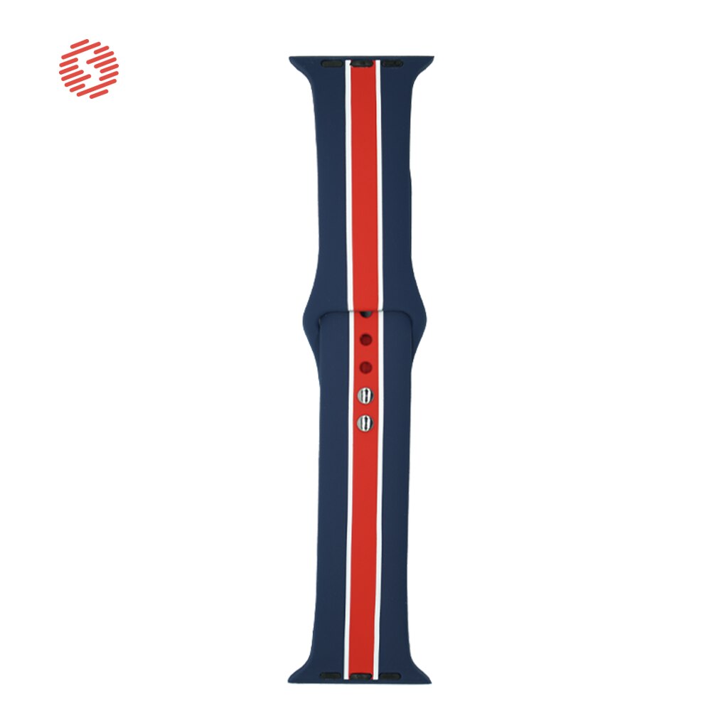 ShengOne Stripe Soft Silicone Sport Band for Apple Watch Series 5 4 40MM 44MM Striated Rubber Strap Replacement 3 2 1 38MM 42MM