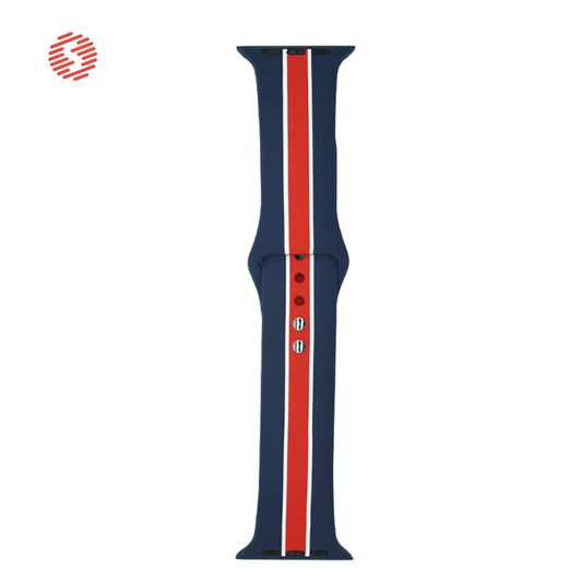 ShengOne Stripe Soft Silicone Sport Band for Apple Watch Series 5 4 40MM 44MM Striated Rubber Strap Replacement 3 2 1 38MM 42MM