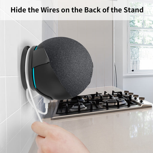Cozycase Wall Mount for Alexa Echo Dot 4th Generation, Built-in Cable Management Stand Holder for Bedroom Kitchen Bathroom