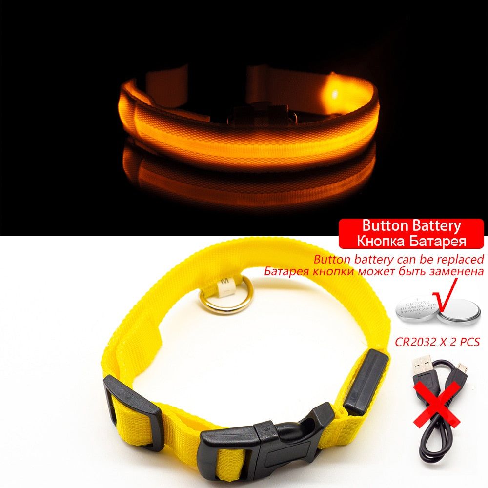 USB Charging/Battery replacement Led Dog Collar Anti-Lost Collar For Dogs Puppies Dog Collars Leads LED Supplies Pet Products.
