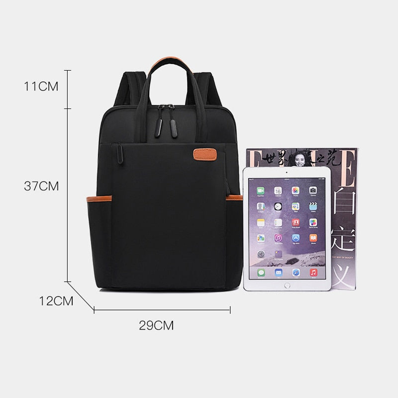 Waterproof Women Business Backpack Fashion Oxford Student School Backpacks 13.4 Inch Laptop Bag Casual Travel Rucksack Mochila.