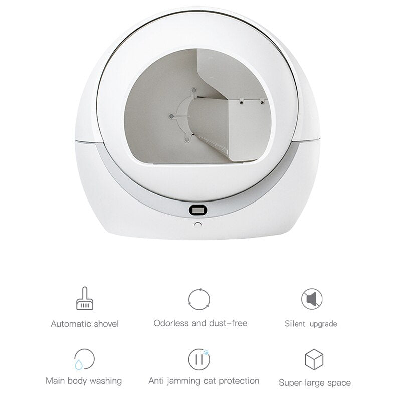 Self-Cleaning Cat Litter Box Cats Sandbox Smart Toilet Rotary Training Detachable Bedpan Cat Sand Mat For Multiple Cats
