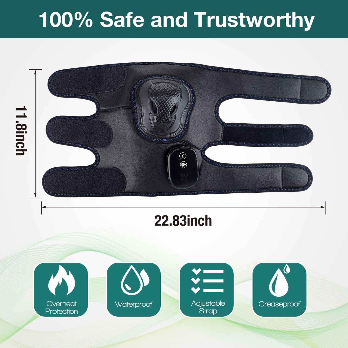 Heat Therapy Knee Massager Relieve Arthritis Pain Knee Joint Brace Support Vibration High Frequency Foot Leg Massage Relaxation.