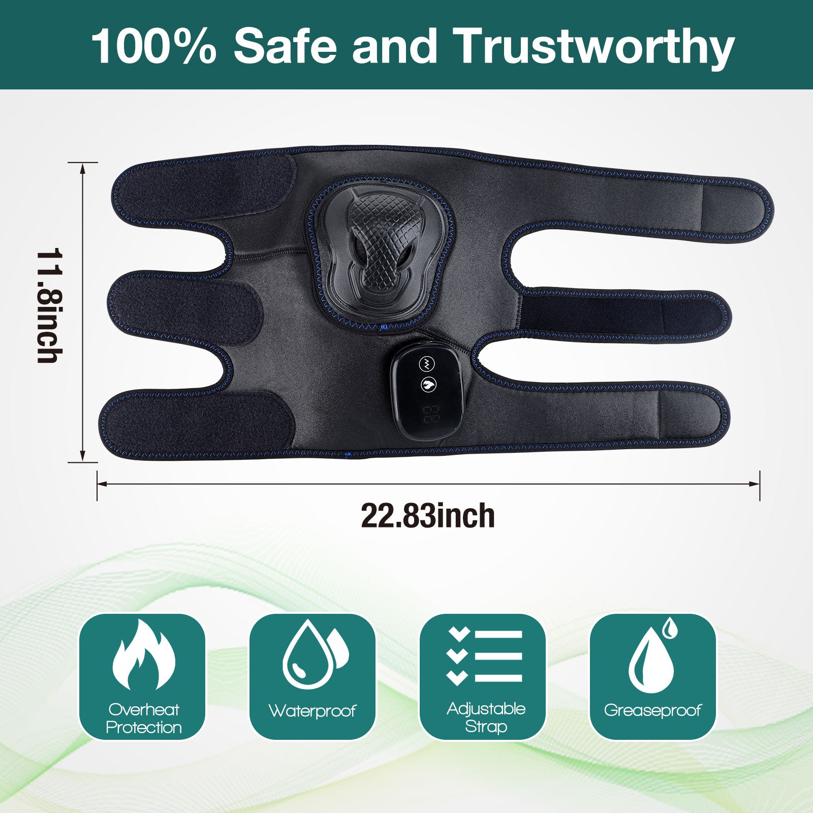 Heat Therapy Knee Massager Relieve Arthritis Pain Knee Joint Brace Support Vibration High Frequency Foot Leg Massage Relaxation.