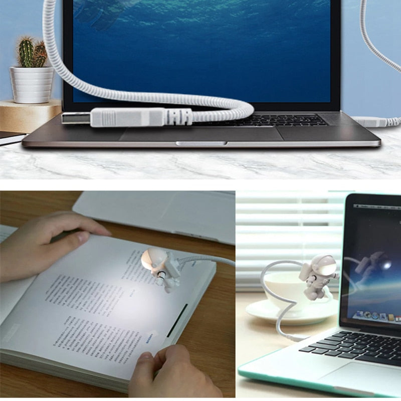 5V USB LED astronaut home helmet switch night light used as childrens gift novel Computer notebook eye protection learning lamp.