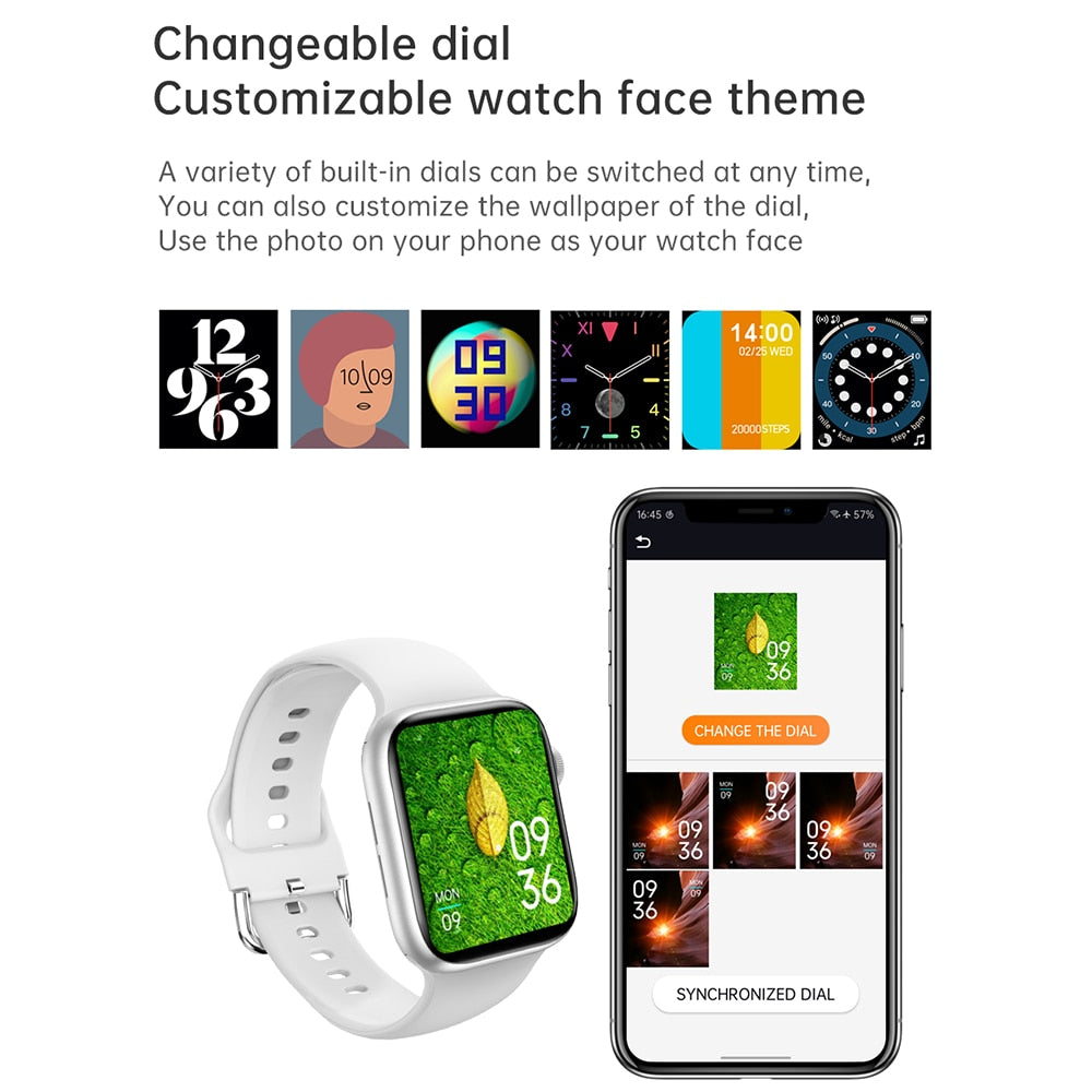 IWO 13 Pro T800 Smartwatch 2021 1.72 Inch Bluetooth Call DIY Dail Fitness Bracelet Smart Watch Men Women PK IWO W46 W56 Series 6.