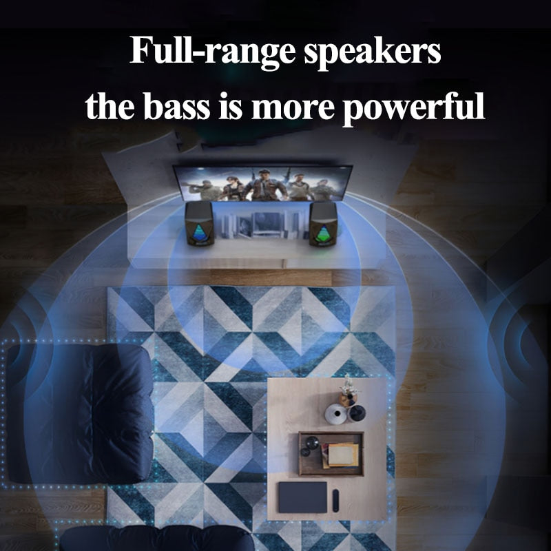 USB Wired Computer Speakers bluetooth speaker column Subwoofer Audio Speaker Multimedia Loudspeaker for Laptop Desktop Phone.
