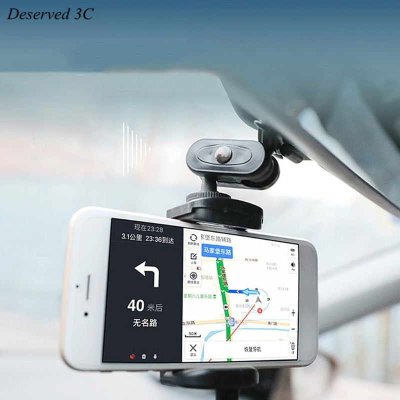Car Phone Holder Adjustable Rear View Mirror Mount Stand for Mobile Phone GPS.