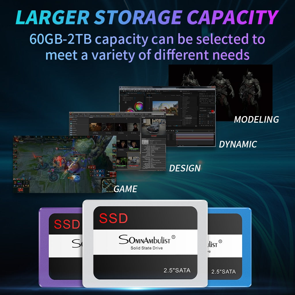 SOMNAMBULIST SSD 120gb 240 gb 480gb SSD HDD 2.5'' SSD SATA SATAIII 120gb Internal Solid State Drive for Laptop.
