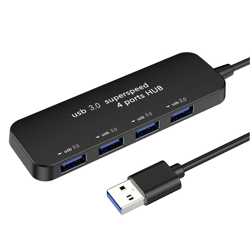 Ultra-thin 4-port USB 3.0 HUB High Speed Indicator Light USB Hub For Multi-device Computer Laptop Desktop PC Adapter USB 3.0 HUB