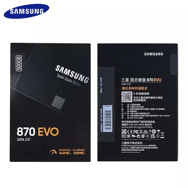 100%Samsung 870 EVO SSD 1TB 500GB 250GB Internal Solid State Disk HDD Hard Drive SATA3 2.5 inch Laptop Desktop PC Disk HD SSD4T
