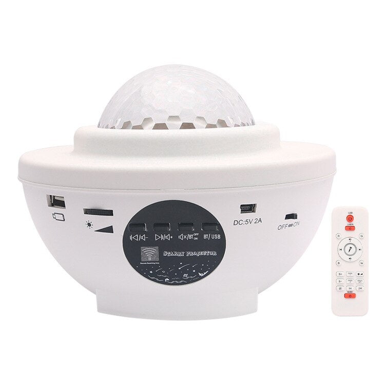 LED Galaxy Projector Night Light Star Starry Night Lamp Ocean Wave Projector With Music Bluetooth Speaker Remote Control Lamp