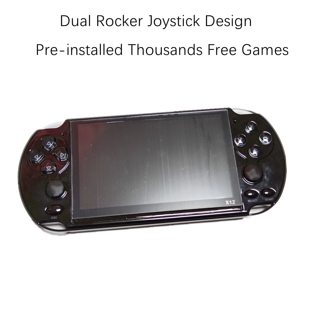 X12 Gaming 5.1 inch Handheld Portable Game Console 8GB preinstalled 2000 free games support TV Out video game machine boy player.
