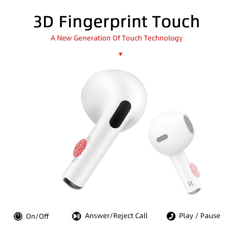 Air Pro 4 TWS Wireless Earphones Rename Bluetooth 5.0 Mini Earbuds with Charging Case Sports Handsfree Headset for Smart Phones.