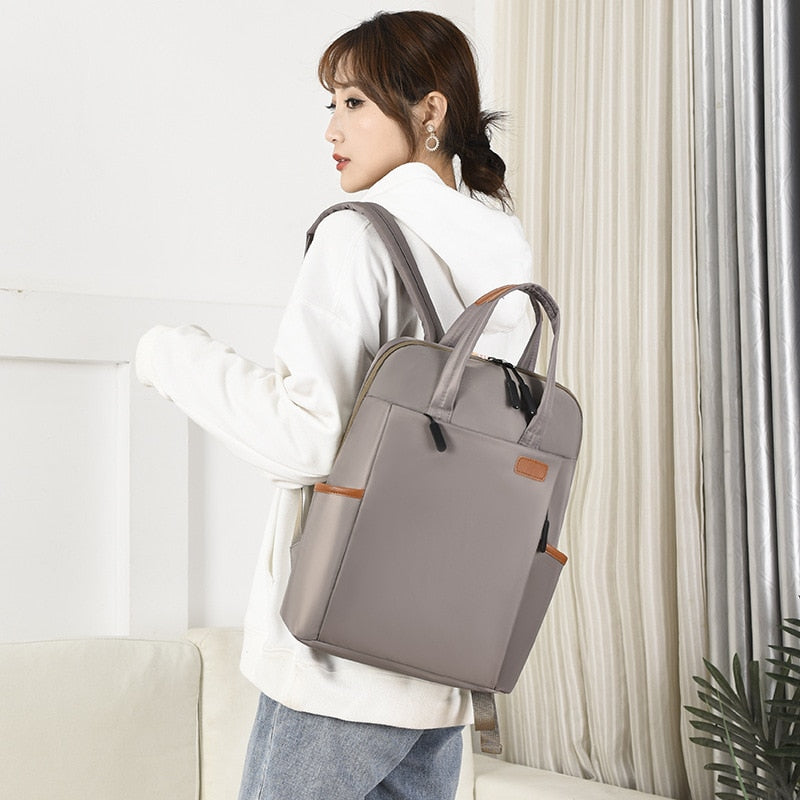 Waterproof Women Business Backpack Fashion Oxford Student School Backpacks 13.4 Inch Laptop Bag Casual Travel Rucksack Mochila.