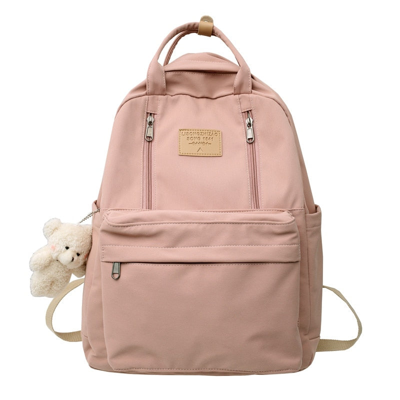 JULYCCINO Multifunction Double Zipper Women Backpack Teenager Girls Laptop Backpack Student Shoulder Bag Korean Style Schoolbag