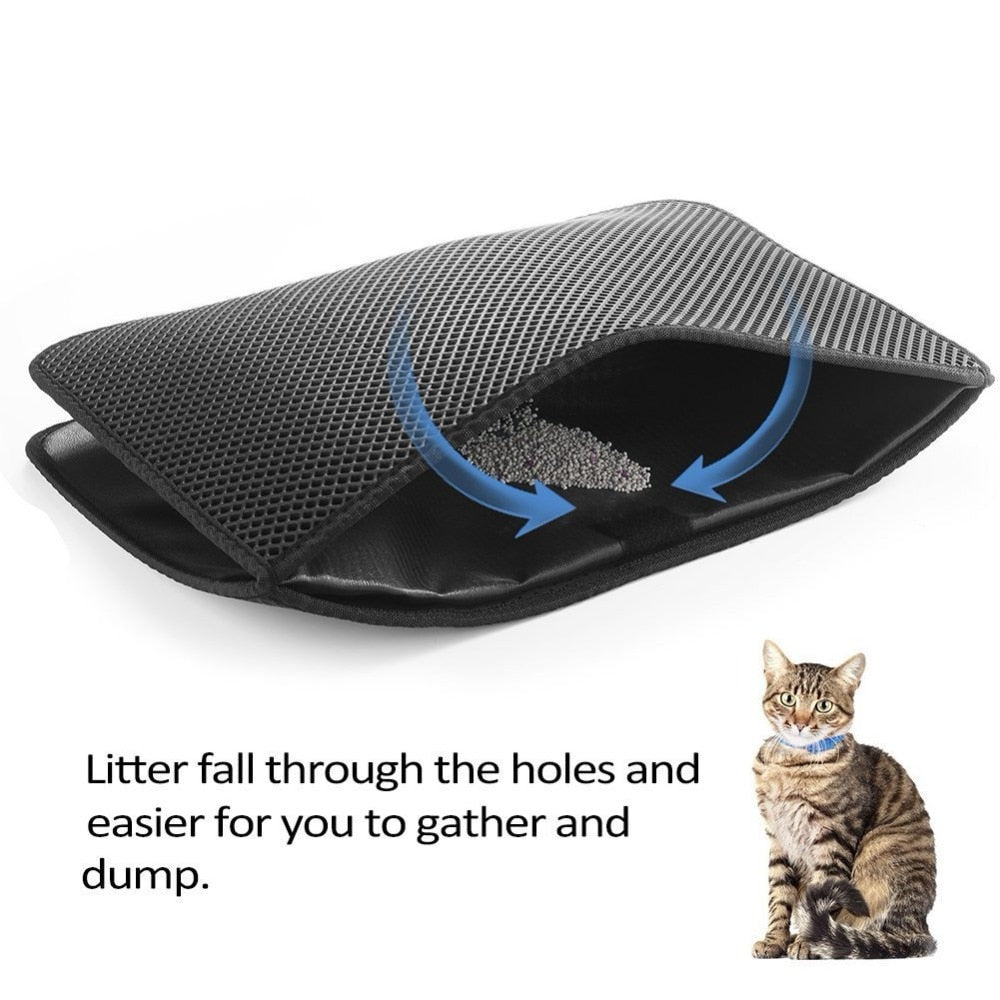 Cat Kitten Litter Mat Pet Double Layer Waterproof Underpad Litter Box Mat Cushion Pet Supplies Products Accessories For Cats