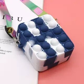 New Cute Unicorn Pop Dimple Messenger Bag Fidget Toy Push Anti Stress Children Toy Popites Keychain Wallet Girl Crossbody Pack.