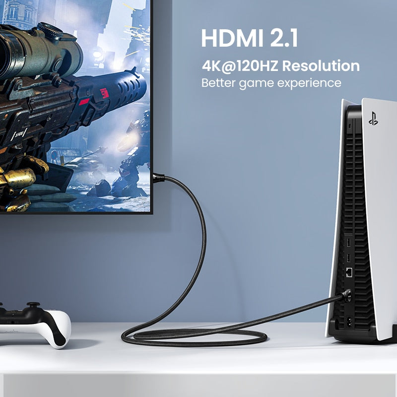 Ugreen HDMI Cable for Xbox Series X HDMI 2.1 Cable 8K/60Hz 4K/120Hz HDMI Splitter for Xiaomi Mi Box PS5 HDR10+ 48Gbps HDMI 2.1