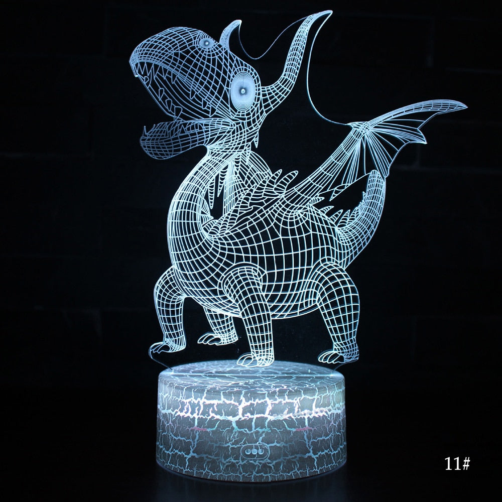 3D LED Night Light Lamp Dinosaur Series 16Color 3D Night light Remote Control Table Lamps Toys Gift For kid Home Decoration D23.