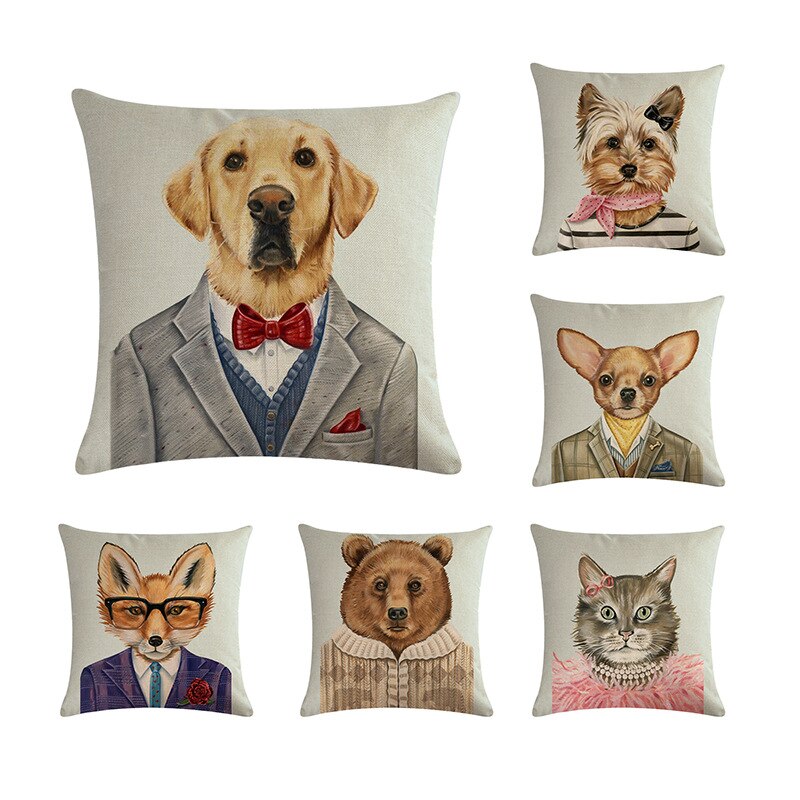 Creative Blowing Bubble Dress Dog Mrs Pillowcase Meng Pet Cat Miss Printing Bed Cushion Cover Animal Home Decoration Pillow Case