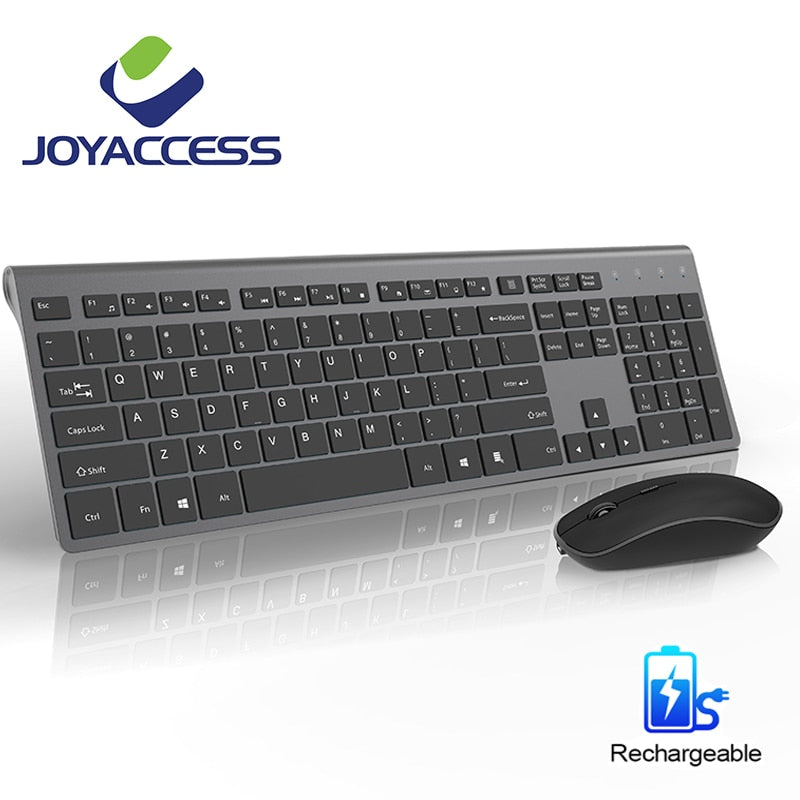 French Wireless Keyboard Mouse Set Rechargeable Mouse 2400DPI German/English/Italian/Spanish Keyboard Silent mouse for Laptop PC