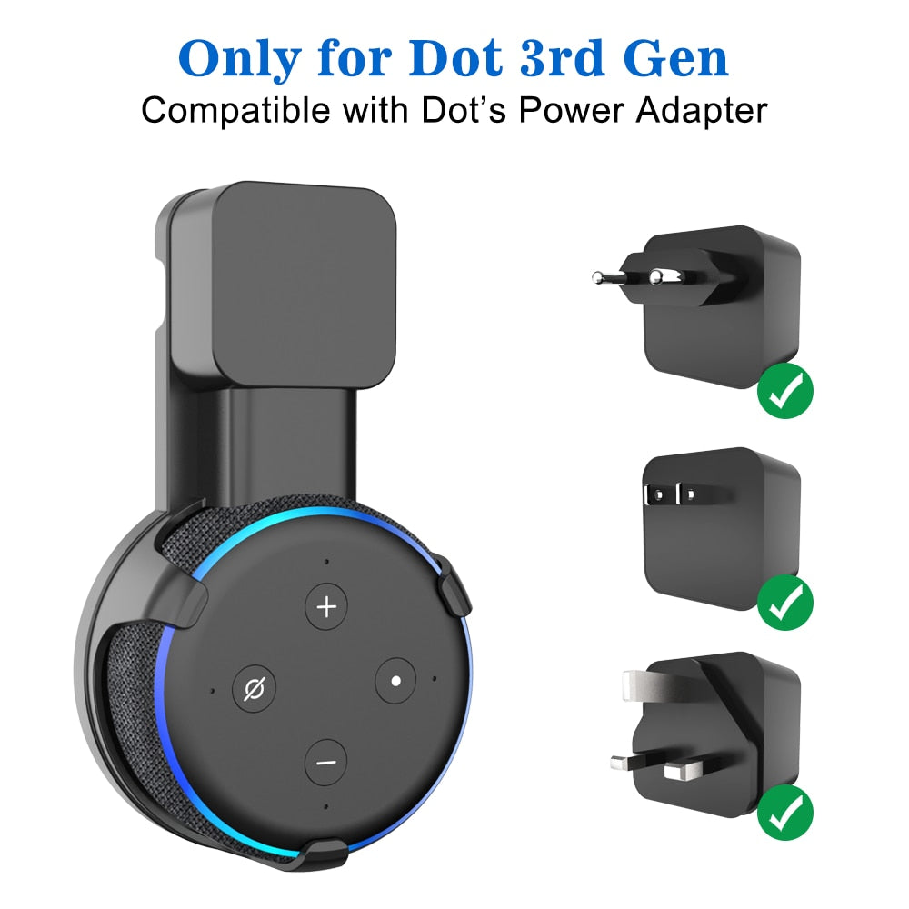 SPORTLINK Outlet Wall Mount Bracket Hanger for Alexa Echo Dot 3 Support 3rd Stand Holder Smart Speaker Space Saving Accessories