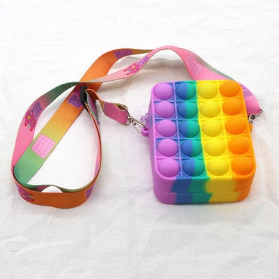 New Cute Unicorn Pop Dimple Messenger Bag Fidget Toy Push Anti Stress Children Toy Popites Keychain Wallet Girl Crossbody Pack.
