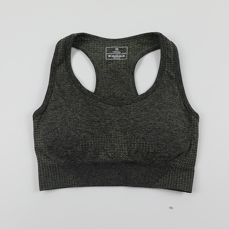 Vital Seamless Sports Bra Medium Support Running Racerback Yoga Bra Vest Type Brassiere Sport Woman Fitness Bra Top Activewear