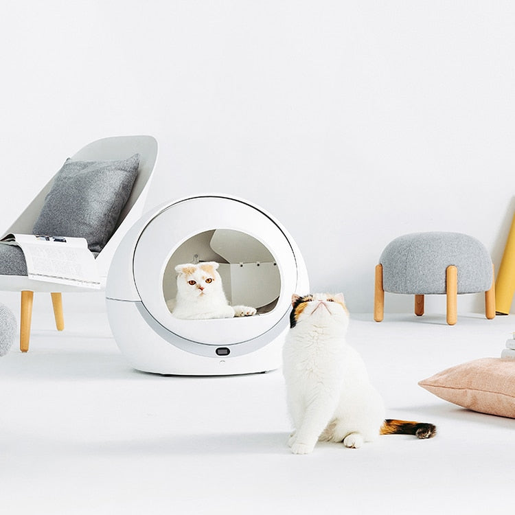 Self-Cleaning Cat Litter Box Cats Sandbox Smart Toilet Rotary Training Detachable Bedpan Cat Sand Mat For Multiple Cats