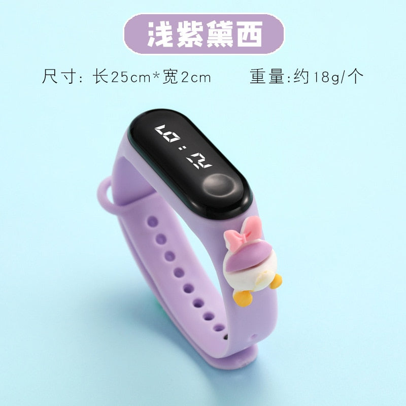 Disney Mickey Minnie LED Touch Watch Pooh Bear Bracelet Watch Student Children Sports Cartoon Electronic Watch Birthday Gifts.
