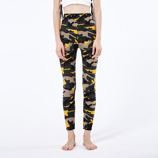 2022 Camouflage Printing Elasticity Leggings Fitness Pant Legins Casual Legging For Women