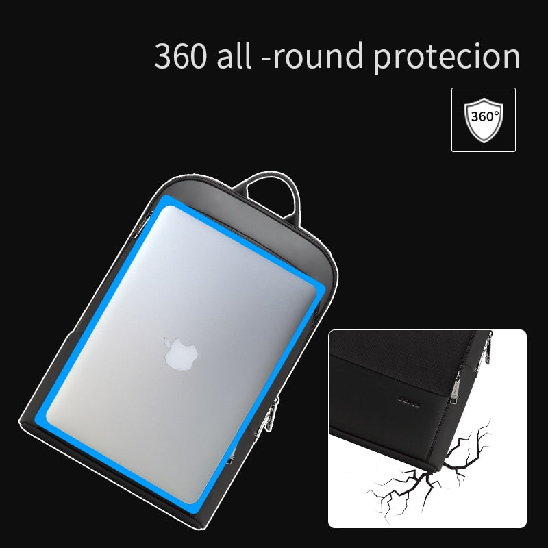 BOPAI Slim Laptop Backpack Men 15.6 Inch Pack Office Work Women Bagpack Business Anti Theft Unisex Black Thin Light Backpacking.