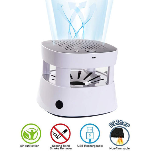 Multifunctional Air Purifier Ashtray Smokeless Filter with Activated Carbon Remove Formaldehyde Deodorant USB Rechargeable
