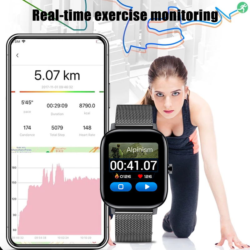 LIGE 2020 New Luxury brand Ladies watch Fitness watch heart Rate Blood pressure activity Tracker ladies Luxury Electronic watch