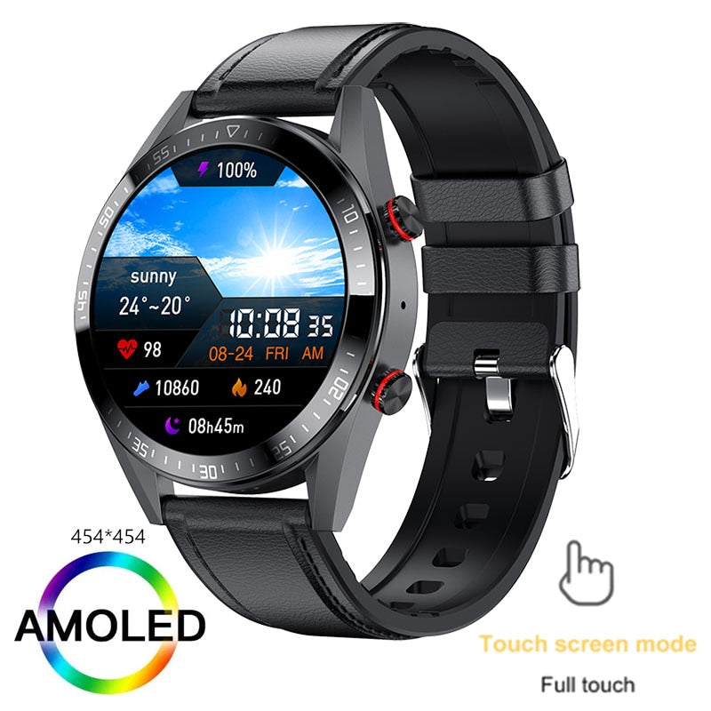 2021 New 454*454 Screen Smart Watch Always Display The Time Bluetooth Call Local Music Smartwatch For Mens Android TWS Earphones.