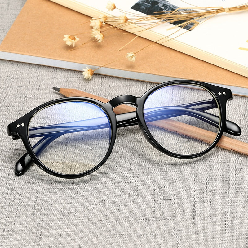 2021 Round Anti Blue Glasses Frame Men Radiation Computer Glasses Anti Blue Light Blocking Clear Eye Glasses Frame For Women