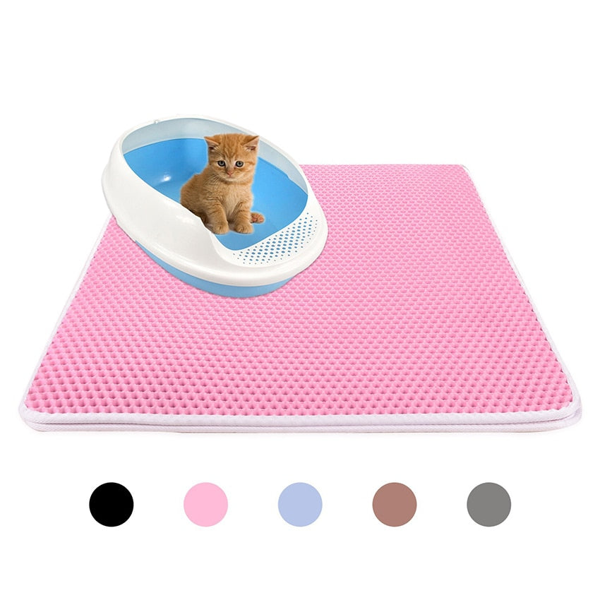 Pet Cat Litter Mat Cat Toilet EVA Double Layer Waterproof Non-slip House Washable Cat Bowls blanket Cats Bed Clean Accessories