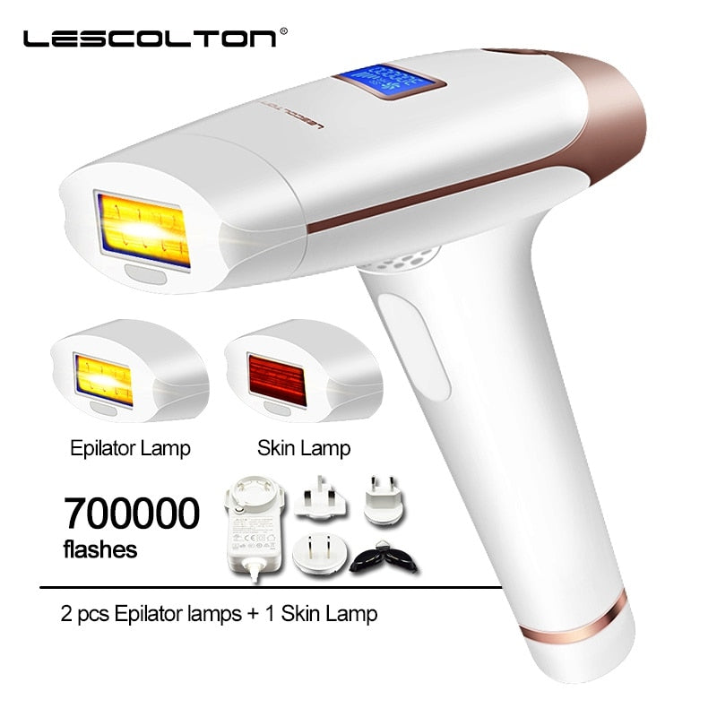 Lescolton 3in1 700000 Pulsed IPL Laser Hair Removal Device Permanent Hair Removal IPL Laser Epilator Armpit Hair Removal Machine.