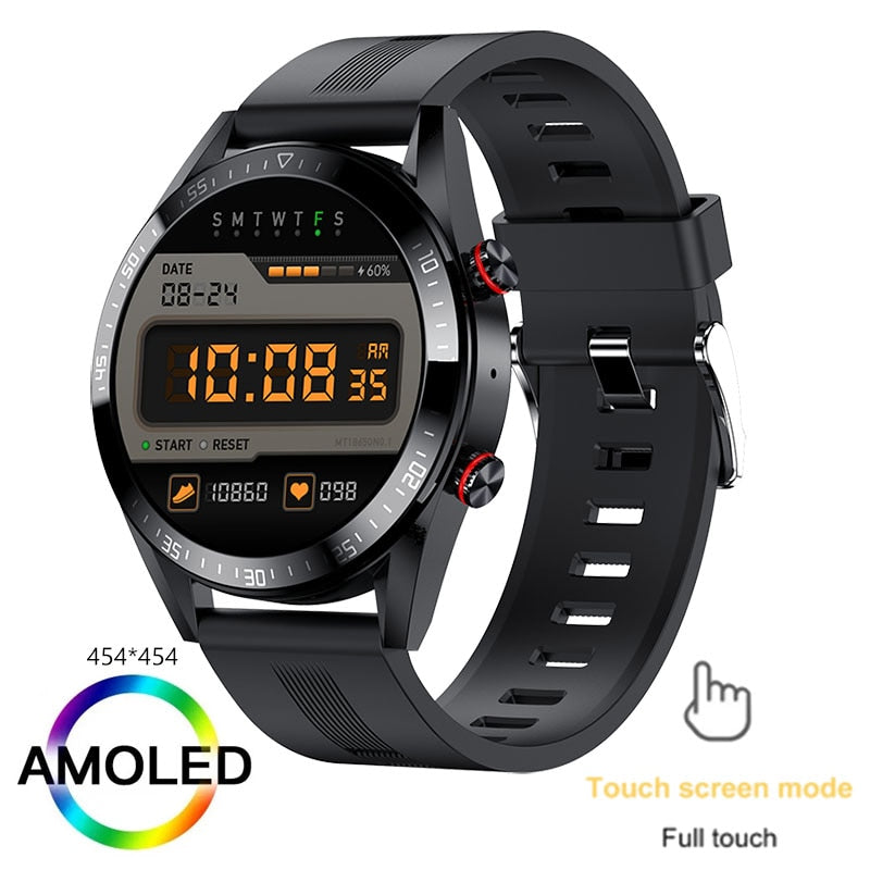 2021 New 454*454 Screen Smart Watch Always Display The Time Bluetooth Call Local Music Smartwatch For Mens Android TWS Earphones.