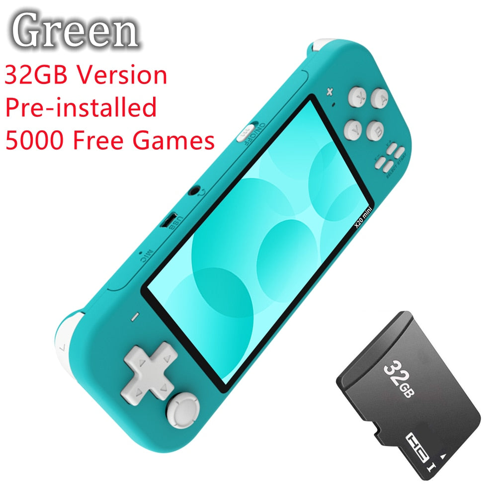 Newest 4.3 inch Handheld Portable Game Console with IPS screen 32GB 8GB 2500 free games for super nintendo dendy nes games child.
