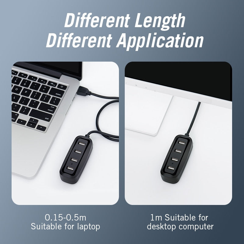Vention USB 2.0 HUB 4 Port with LED Multi USB Splitter for Lenovo Xiaomi Macbook Pro Air Computer Accessories Laptop HUB USB 2.0.