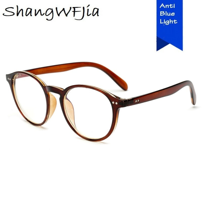 2021 Round Anti Blue Glasses Frame Men Radiation Computer Glasses Anti Blue Light Blocking Clear Eye Glasses Frame For Women